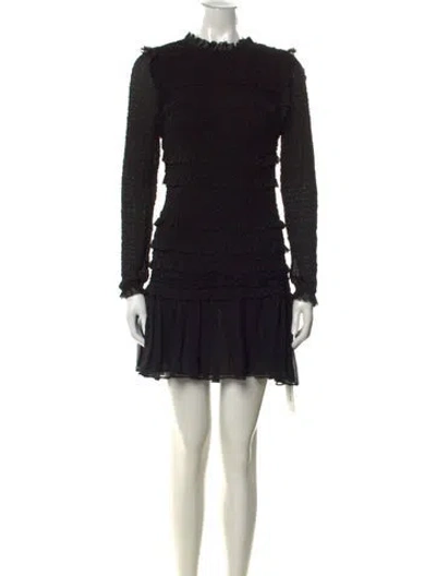 Pre-owned Ulla Johnson Silk Mini Dress In Black