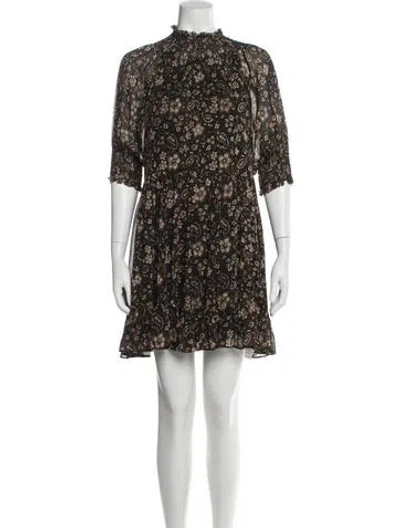 Pre-owned Ulla Johnson Silk Mini Dress In Black