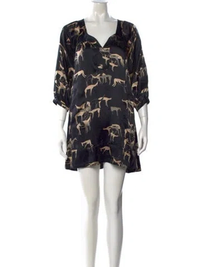 Pre-owned Ulla Johnson Silk Mini Dress In Black