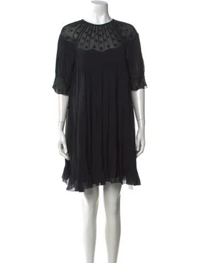 Pre-owned Ulla Johnson Silk Mini Dress In Black