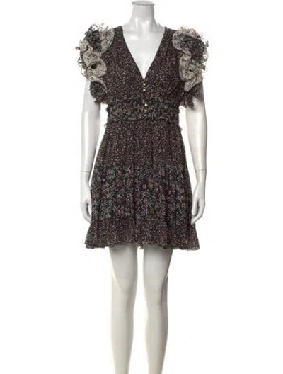 Pre-owned Ulla Johnson Silk Mini Dress In Black