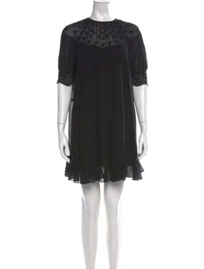 Pre-owned Ulla Johnson Silk Mini Dress In Black
