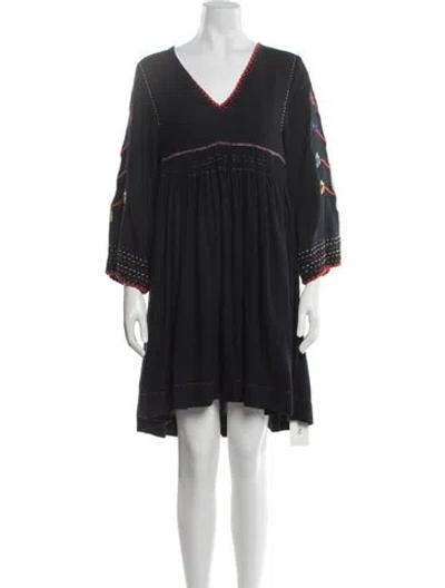 Pre-owned Ulla Johnson Silk Mini Dress In Black