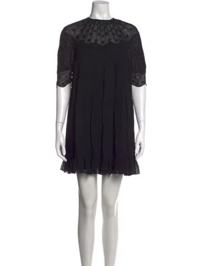 Pre-owned Ulla Johnson Silk Mini Dress In Black