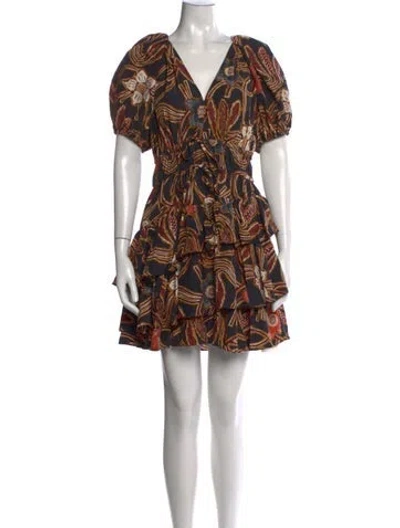 Pre-owned Ulla Johnson Silk Mini Dress In Black
