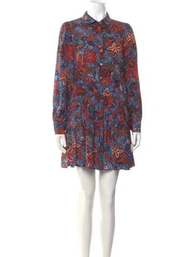 Pre-owned Ulla Johnson Silk Mini Dress In Blue