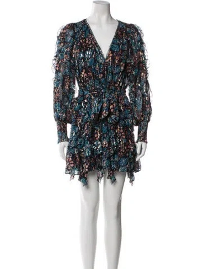 Pre-owned Ulla Johnson Silk Mini Dress In Blue