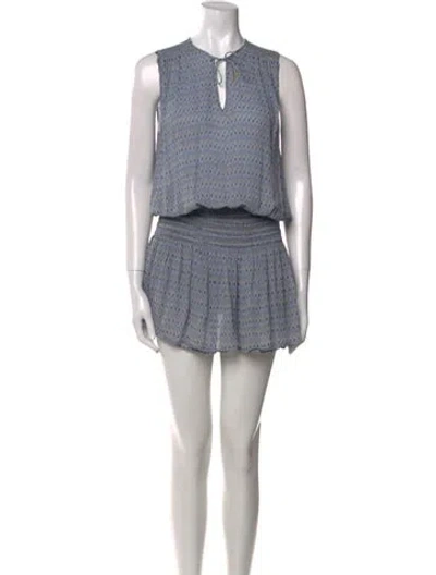 Pre-owned Ulla Johnson Silk Mini Dress In Blue