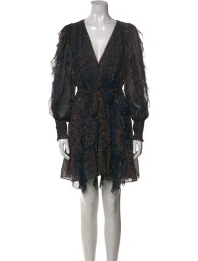 Pre-owned Ulla Johnson Silk Mini Dress In Blue