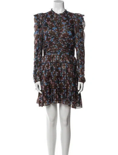 Pre-owned Ulla Johnson Silk Mini Dress In Blue