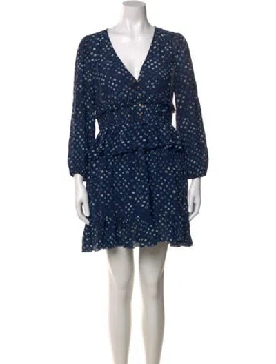 Pre-owned Ulla Johnson Silk Mini Dress In Blue