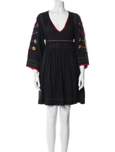 Pre-owned Ulla Johnson Silk Mini Dress In Blue