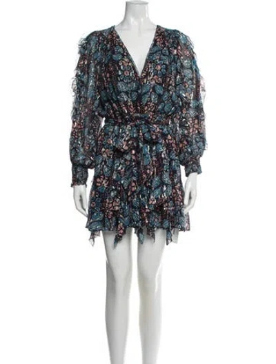 Pre-owned Ulla Johnson Silk Mini Dress In Blue