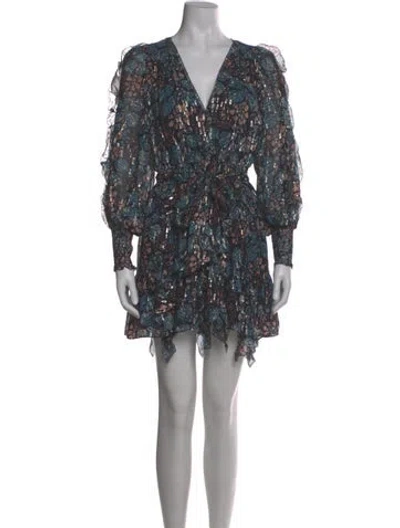 Pre-owned Ulla Johnson Silk Mini Dress In Blue