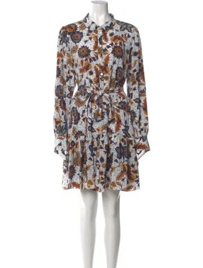 Pre-owned Ulla Johnson Silk Mini Dress In Blue