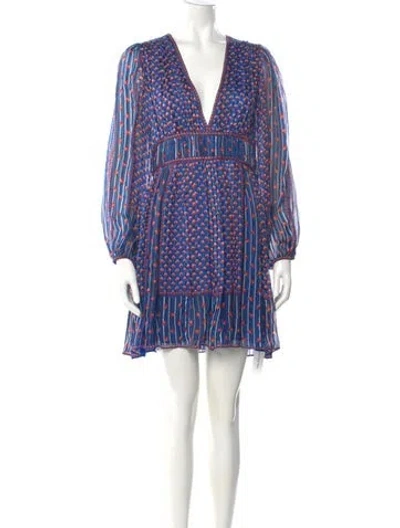 Pre-owned Ulla Johnson Silk Mini Dress In Blue