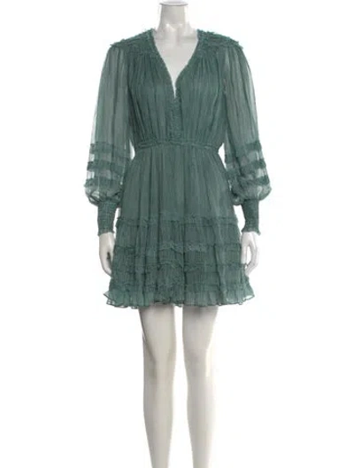 Pre-owned Ulla Johnson Silk Mini Dress In Blue