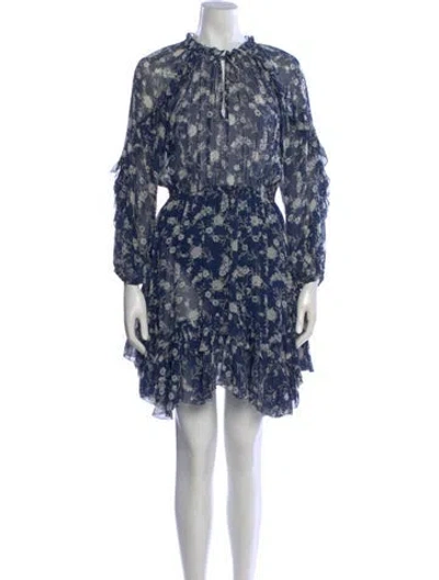 Pre-owned Ulla Johnson Silk Mini Dress In Blue