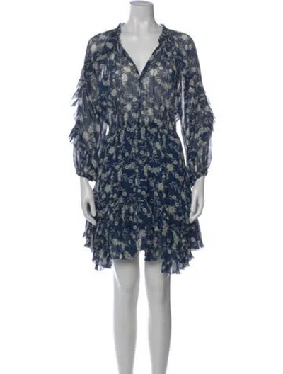 Pre-owned Ulla Johnson Silk Mini Dress In Blue