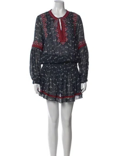 Pre-owned Ulla Johnson Silk Mini Dress In Blue