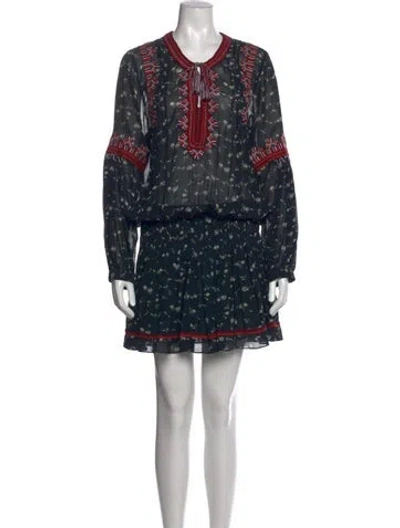 Pre-owned Ulla Johnson Silk Mini Dress In Blue