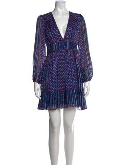 Pre-owned Ulla Johnson Silk Mini Dress In Blue