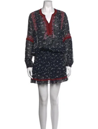 Pre-owned Ulla Johnson Silk Mini Dress In Blue