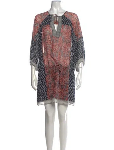 Pre-owned Ulla Johnson Silk Mini Dress In Blue