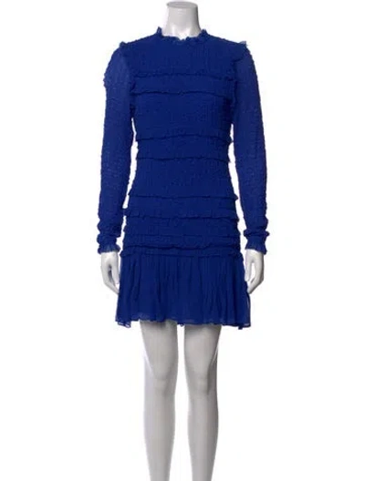 Pre-owned Ulla Johnson Silk Mini Dress In Blue