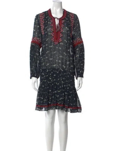 Pre-owned Ulla Johnson Silk Mini Dress In Blue