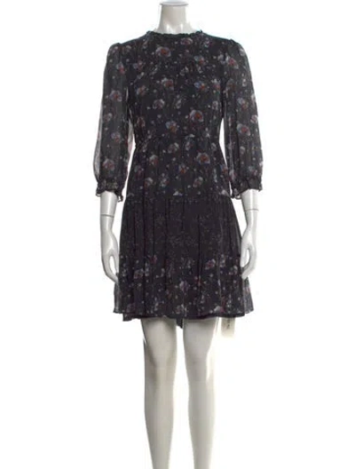 Pre-owned Ulla Johnson Silk Mini Dress In Blue/orange