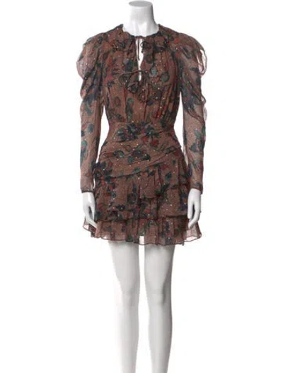 Pre-owned Ulla Johnson Silk Mini Dress In Brown