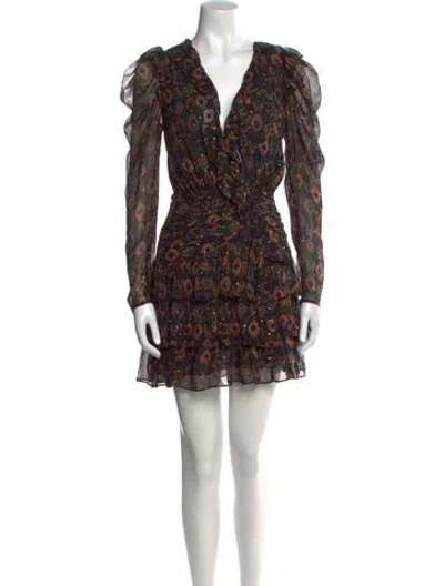 Pre-owned Ulla Johnson Silk Mini Dress In Brown