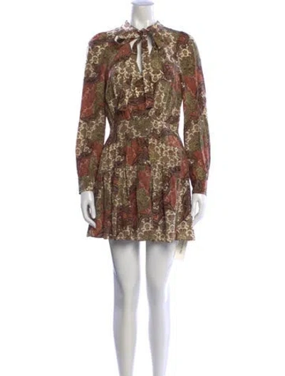 Pre-owned Ulla Johnson Silk Mini Dress In Brown