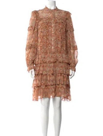 Pre-owned Ulla Johnson Silk Mini Dress In Brown