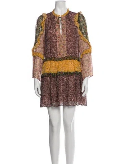 Pre-owned Ulla Johnson Silk Mini Dress In Brown