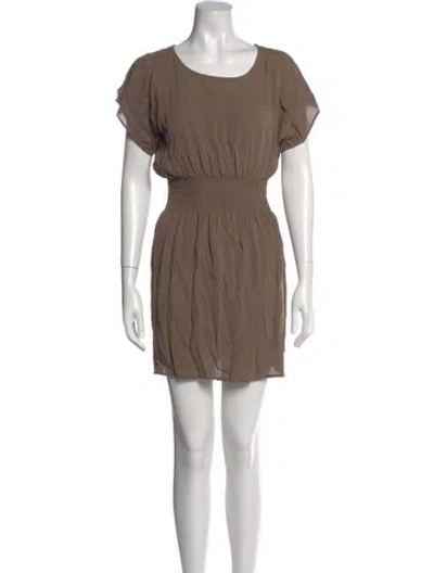 Pre-owned Ulla Johnson Silk Mini Dress In Brown