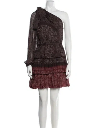 Pre-owned Ulla Johnson Silk Mini Dress In Brown