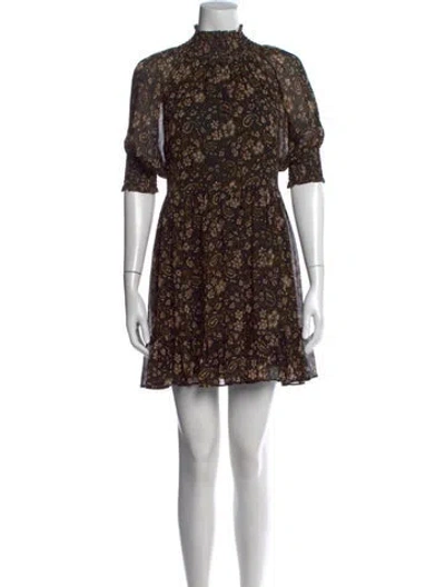 Pre-owned Ulla Johnson Silk Mini Dress In Brown