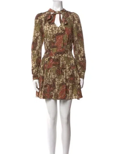Pre-owned Ulla Johnson Silk Mini Dress In Brown