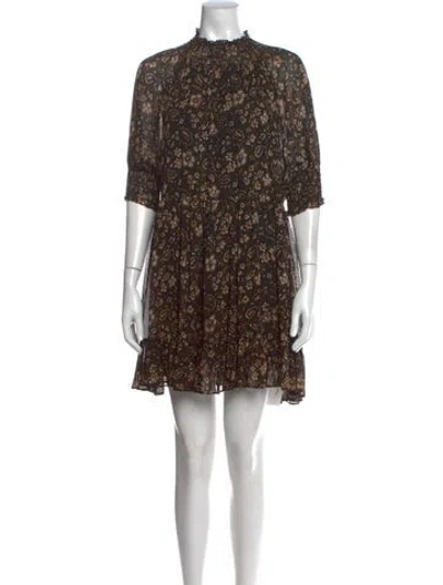 Pre-owned Ulla Johnson Silk Mini Dress In Brown