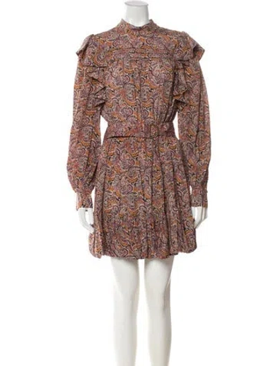 Pre-owned Ulla Johnson Silk Mini Dress In Burgundy