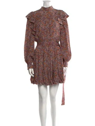 Pre-owned Ulla Johnson Silk Mini Dress In Burgundy