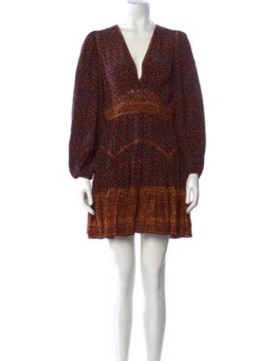Pre-owned Ulla Johnson Silk Mini Dress In Burgundy