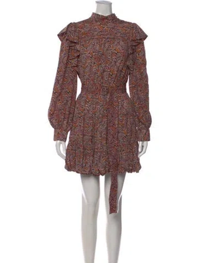 Pre-owned Ulla Johnson Silk Mini Dress In Burgundy
