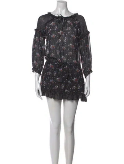 Pre-owned Ulla Johnson Silk Mini Dress In Gray