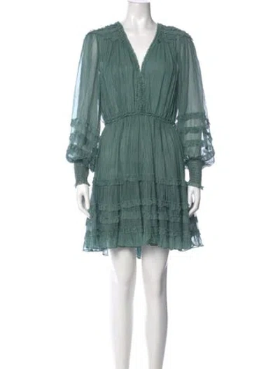 Pre-owned Ulla Johnson Silk Mini Dress In Green