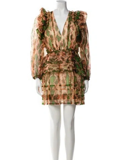 Pre-owned Ulla Johnson Silk Mini Dress In Green