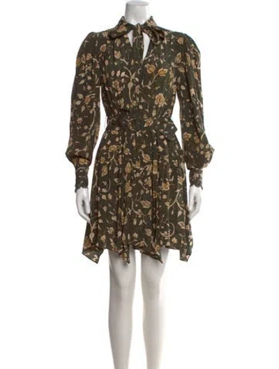 Pre-owned Ulla Johnson Silk Mini Dress In Green