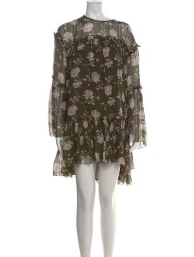 Pre-owned Ulla Johnson Silk Mini Dress In Green